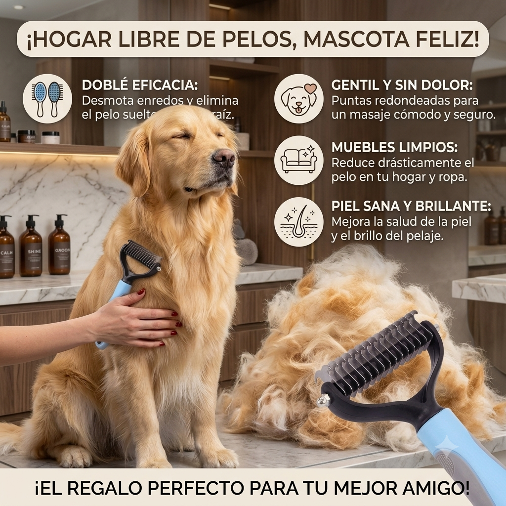 Cepillo QuitaNudos y Pelo muerto para Mascotas