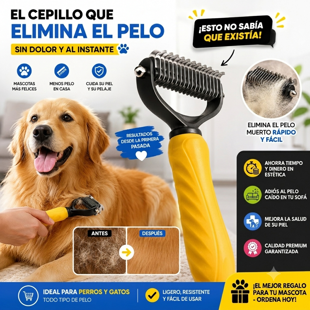 Cepillo QuitaNudos para Mascotas + 🎁 REGALO!! | Pago Online
