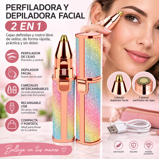 Depiladora y Perfiladora Facial - 2 en 1