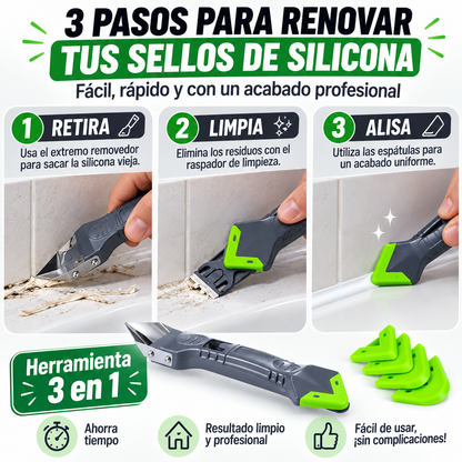 Kit Renovador de Silicona 3 en 1 para Baño y Cocina