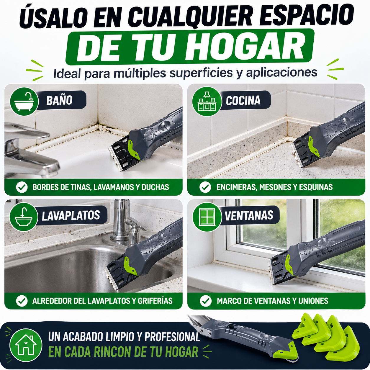Kit Renovador de Silicona 3 en 1 para Baño y Cocina