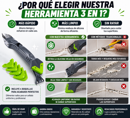 Kit Renovador de Silicona 3 en 1 para Baño y Cocina