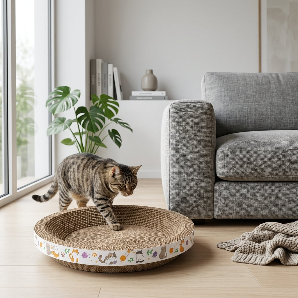 Rascador para Gatos de Cartón – Cama para Rascar y Descansar