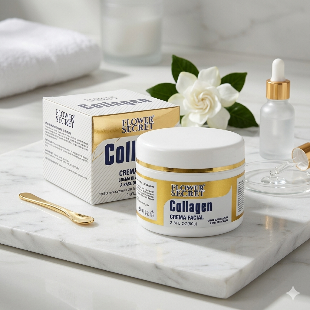 Crema Facial Blanqueadora e Hidratante con Colágeno - Flower Secret