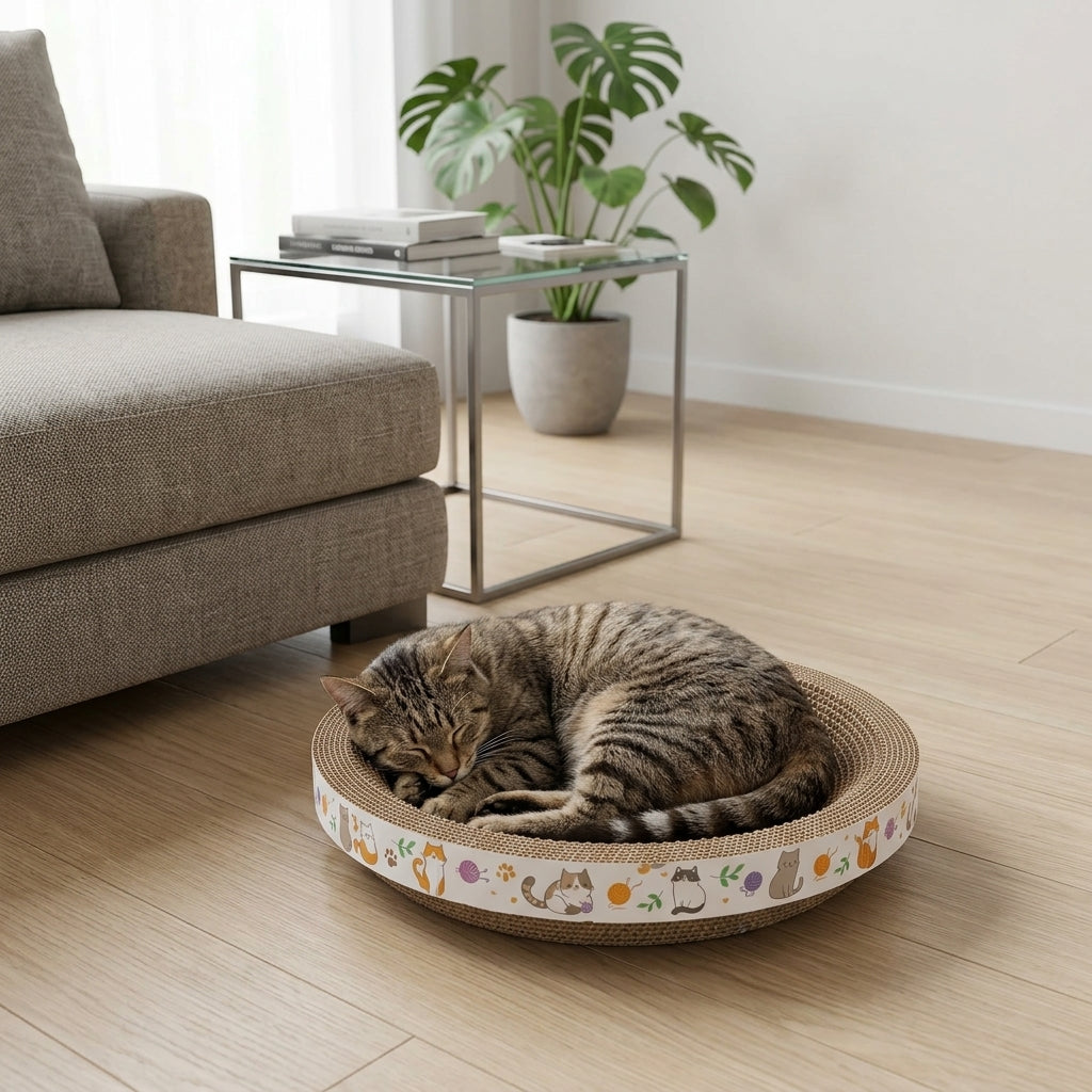 Rascador para Gatos de Cartón – Cama para Rascar y Descansar