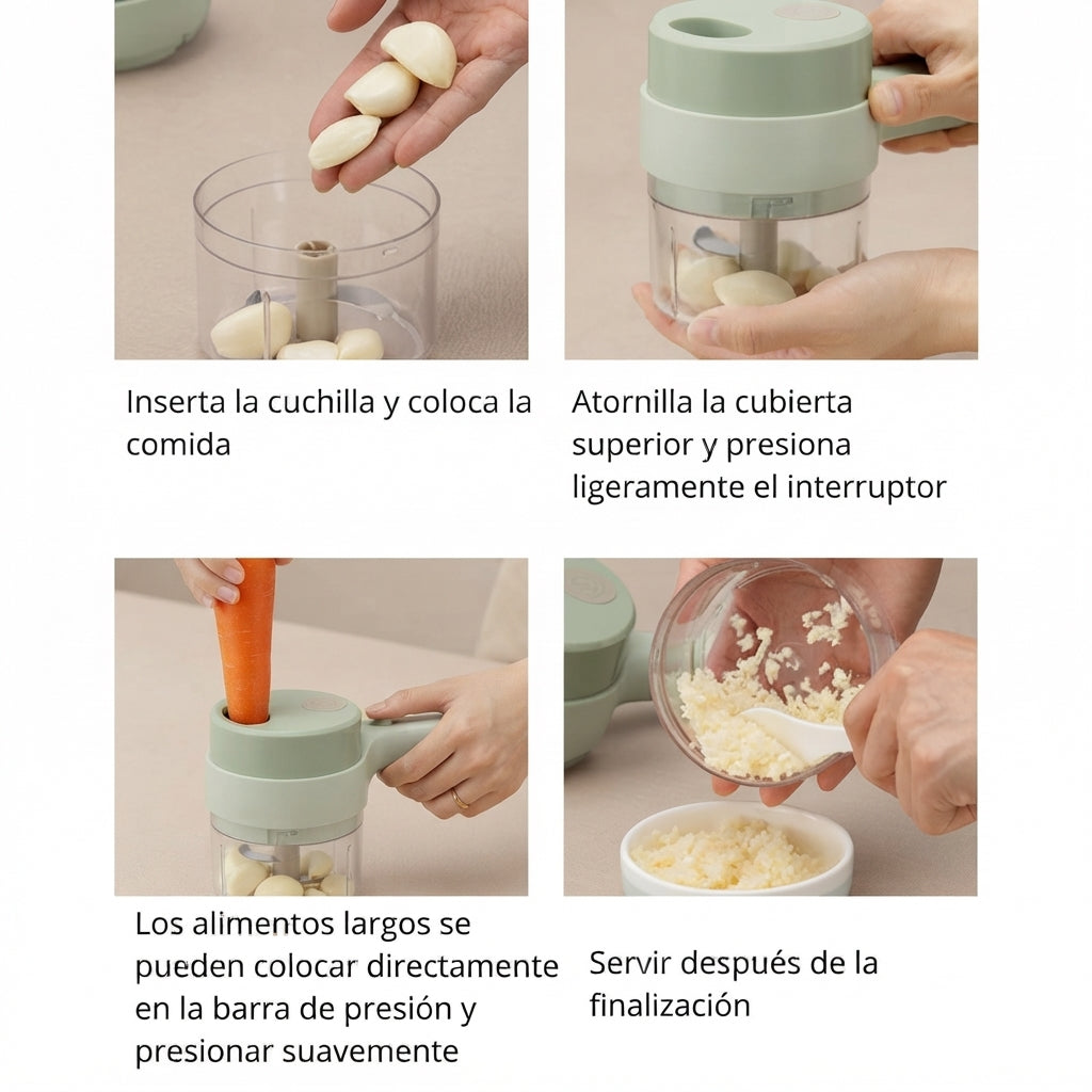 Cortador de Verduras Eléctrico para Cebolla, Ajo y Más