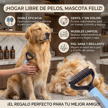 Cepillo QuitaNudos y Pelo muerto para Mascotas