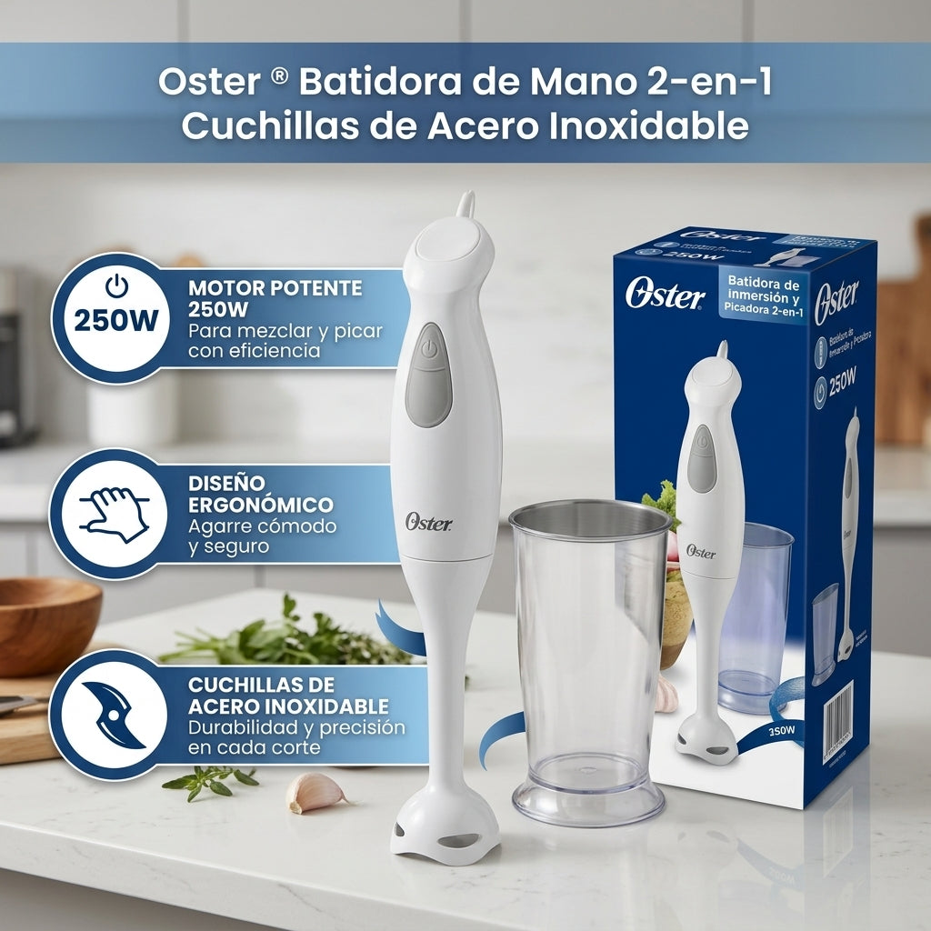 Batidora de Inmersión Oster 2609 250W con Vaso Medidor