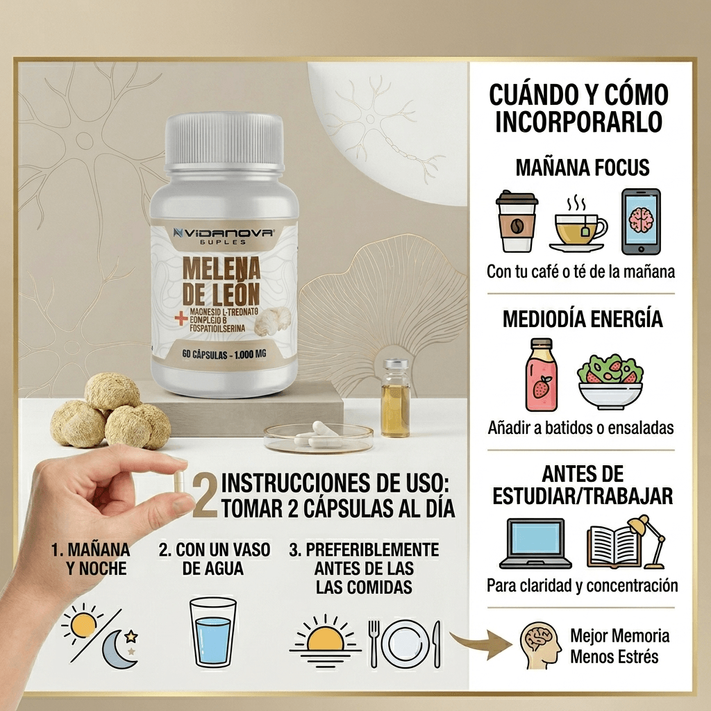 Melena de Leon Fortificada + Magnesio L-Treonato - 60 capsulas