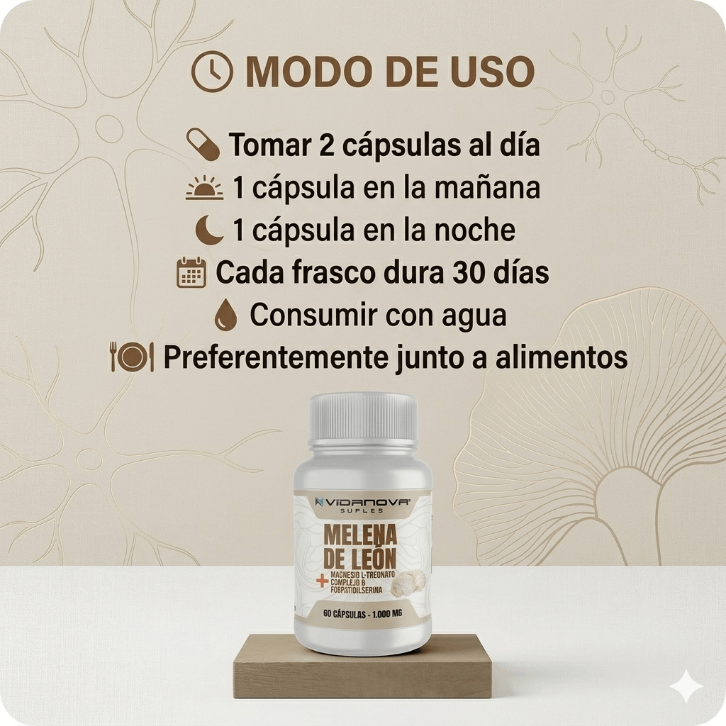Melena de Leon Fortificada + Magnesio L-Treonato - 60 capsulas